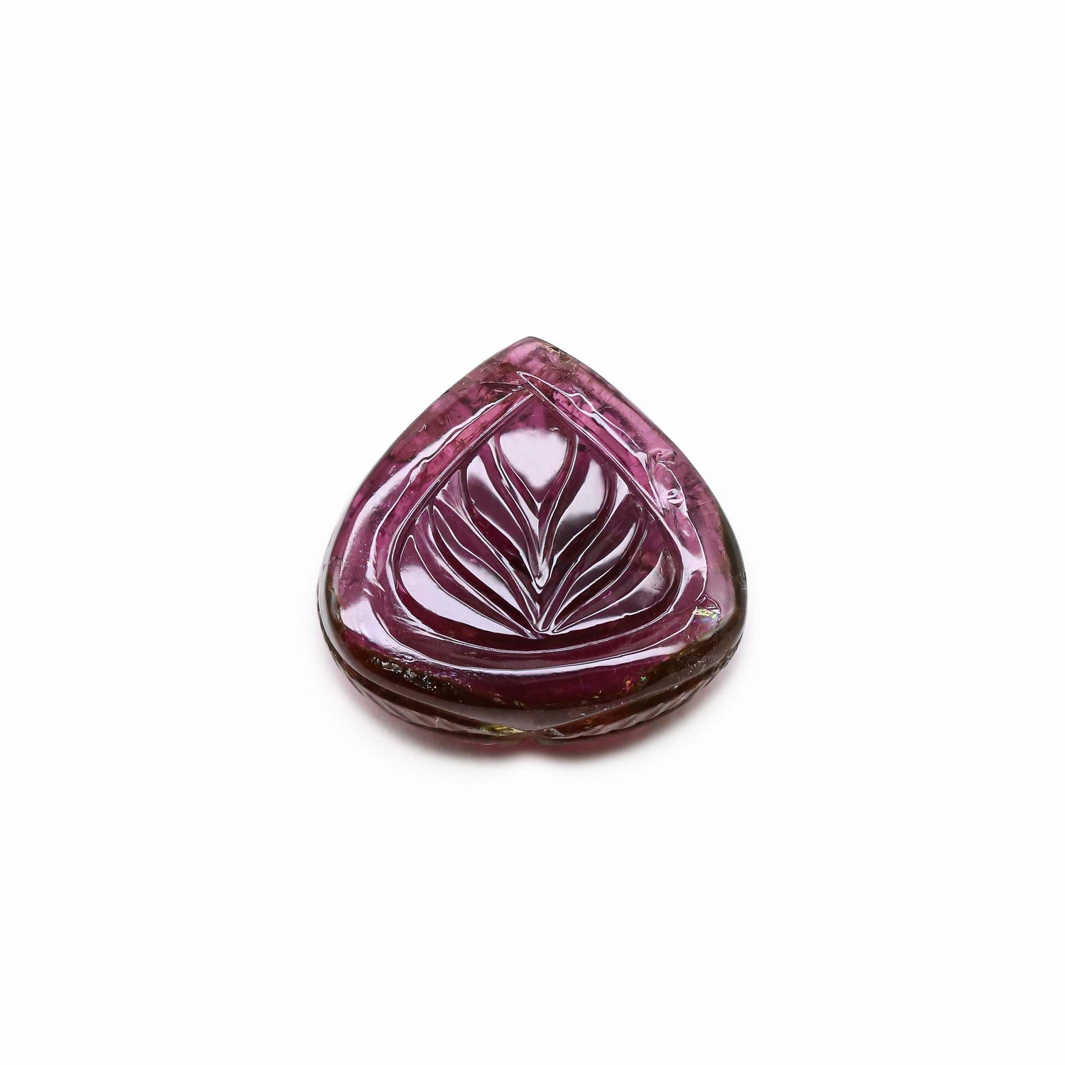 Bi-Color Tourmaline 19x18.50mm Carved Heart Shape
