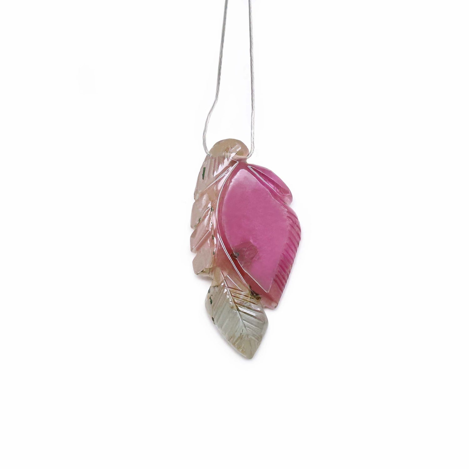 Bi-Color Tourmaline 24x12mm Carved Fancy