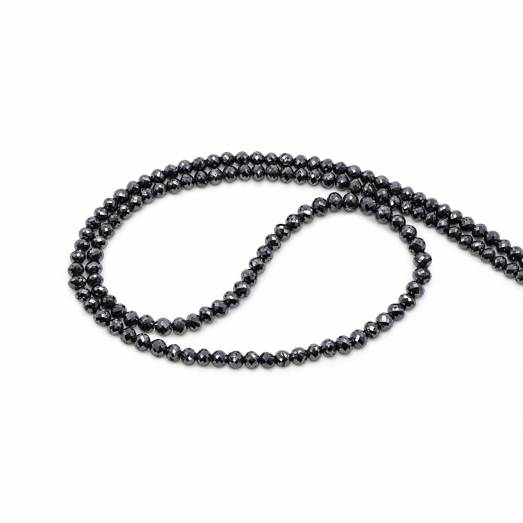 Black Diamond 2.50mm to 3.50mm Rondelle Faceted Beads (13 Inch)