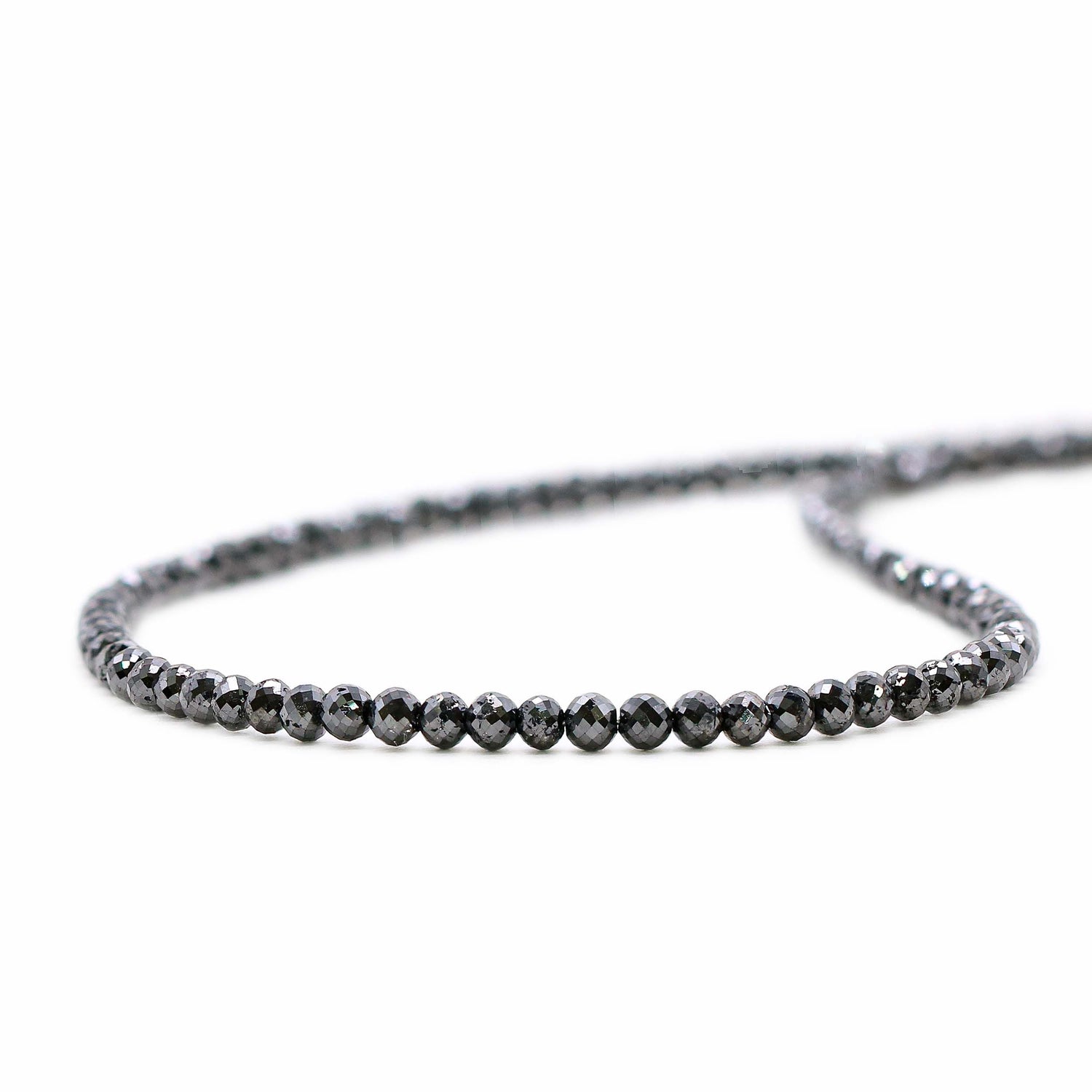 Black Diamond 2.50mm to 3.50mm Rondelle Faceted Beads (13 Inch)