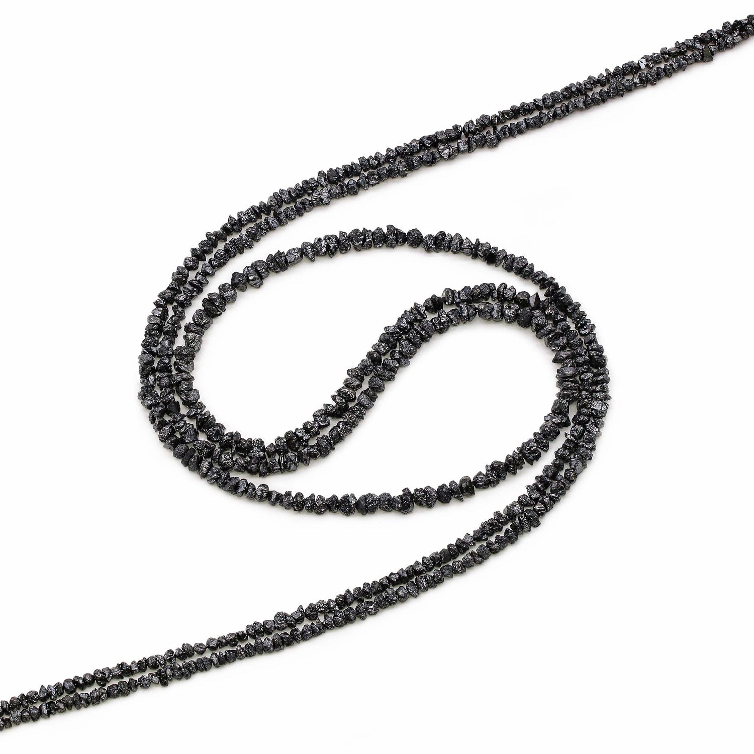 Black Diamond 2mm to 4mm Raw Uncut Nugget Beads (17 Inch)