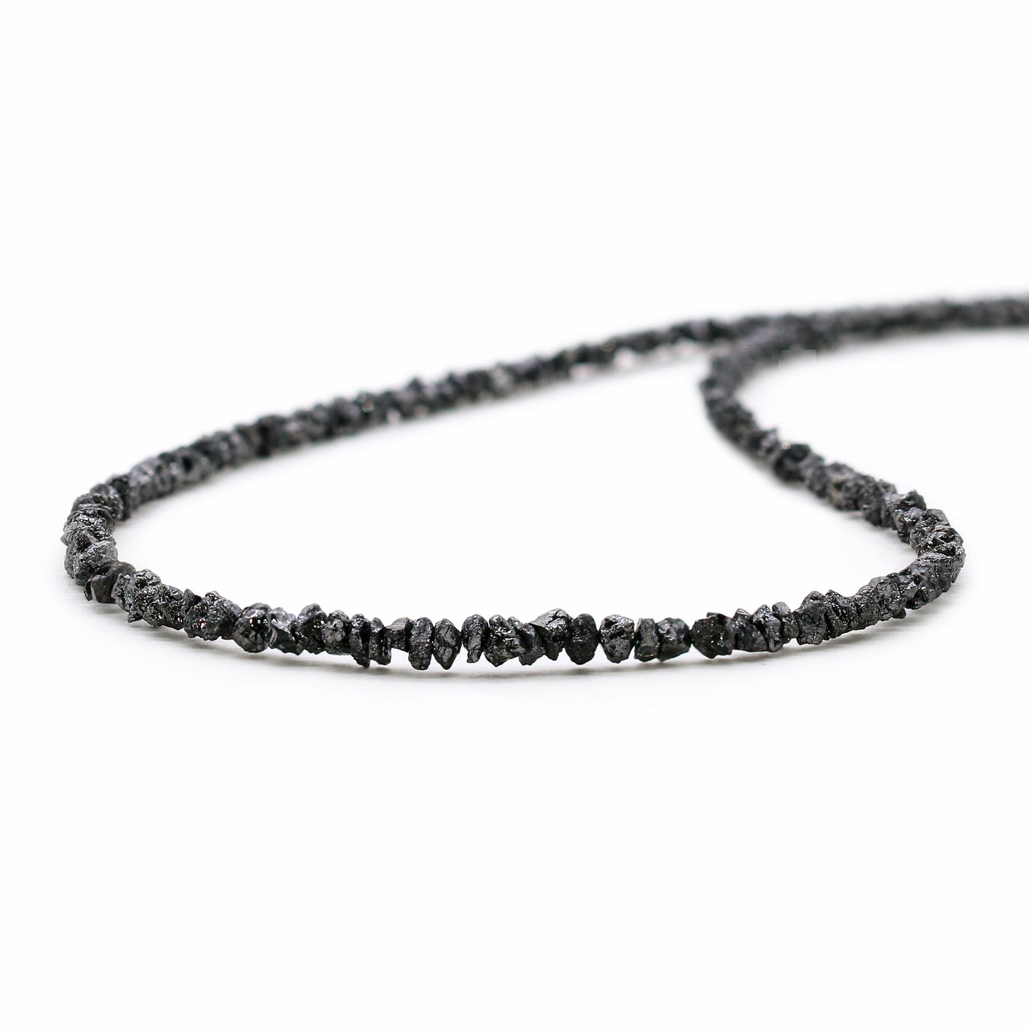 Black Diamond 2mm to 4mm Raw Uncut Nugget Beads (17 Inch)