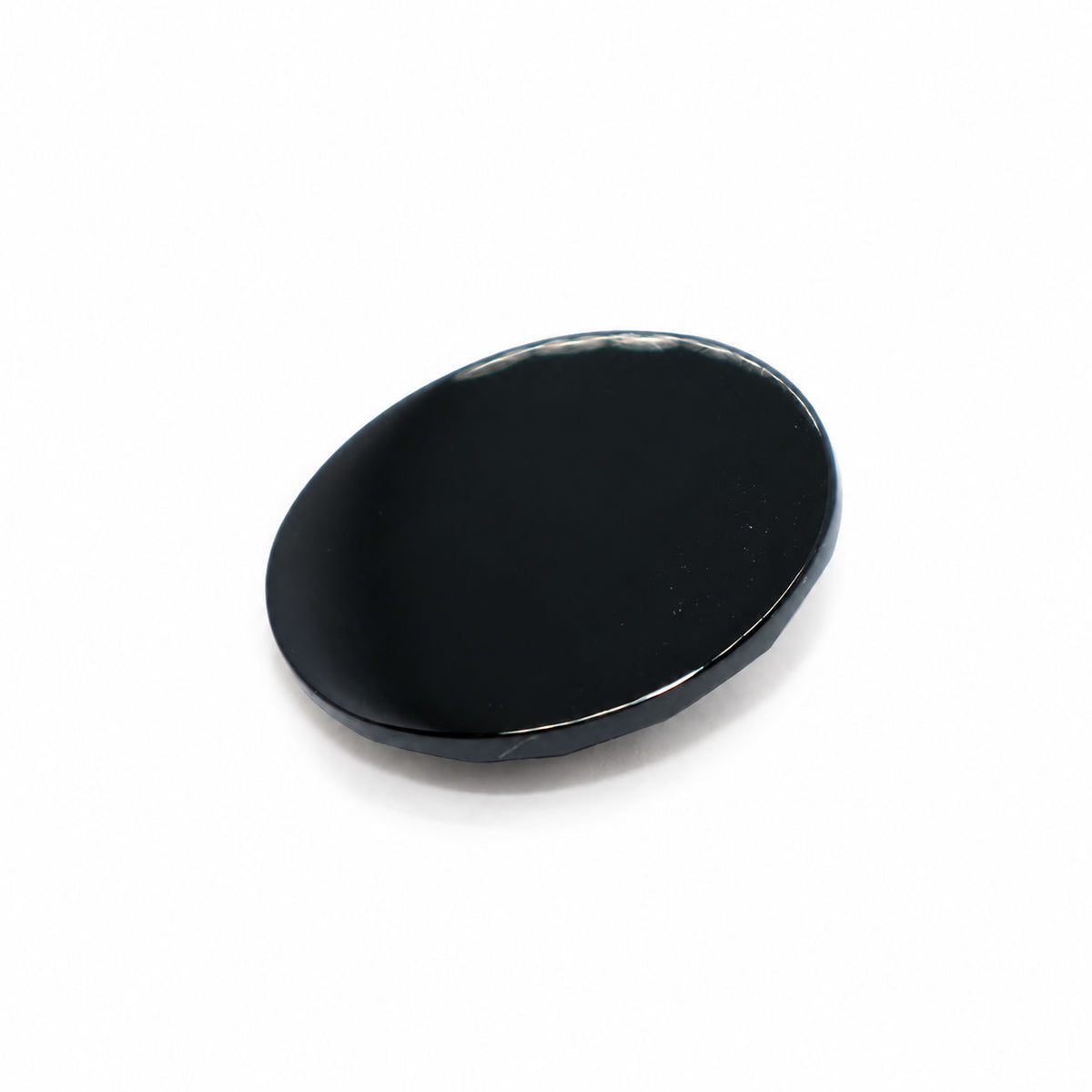 Black Spinel Checker Cutting Oval Faceted Cab