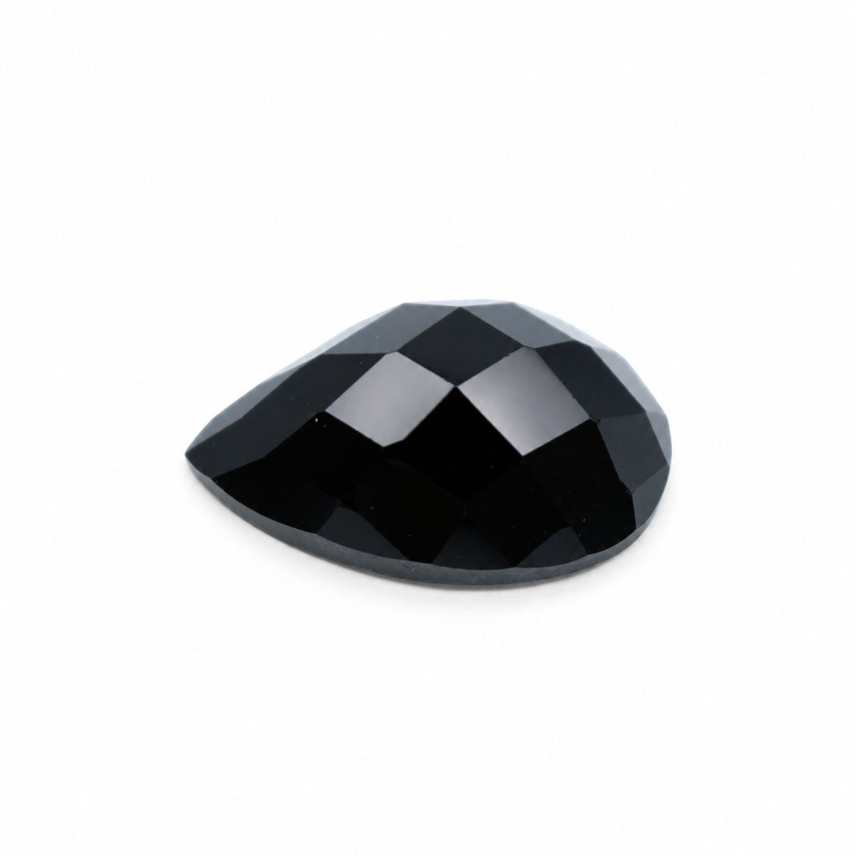 Black Spinel Checker Cutting Pear Faceted Cab