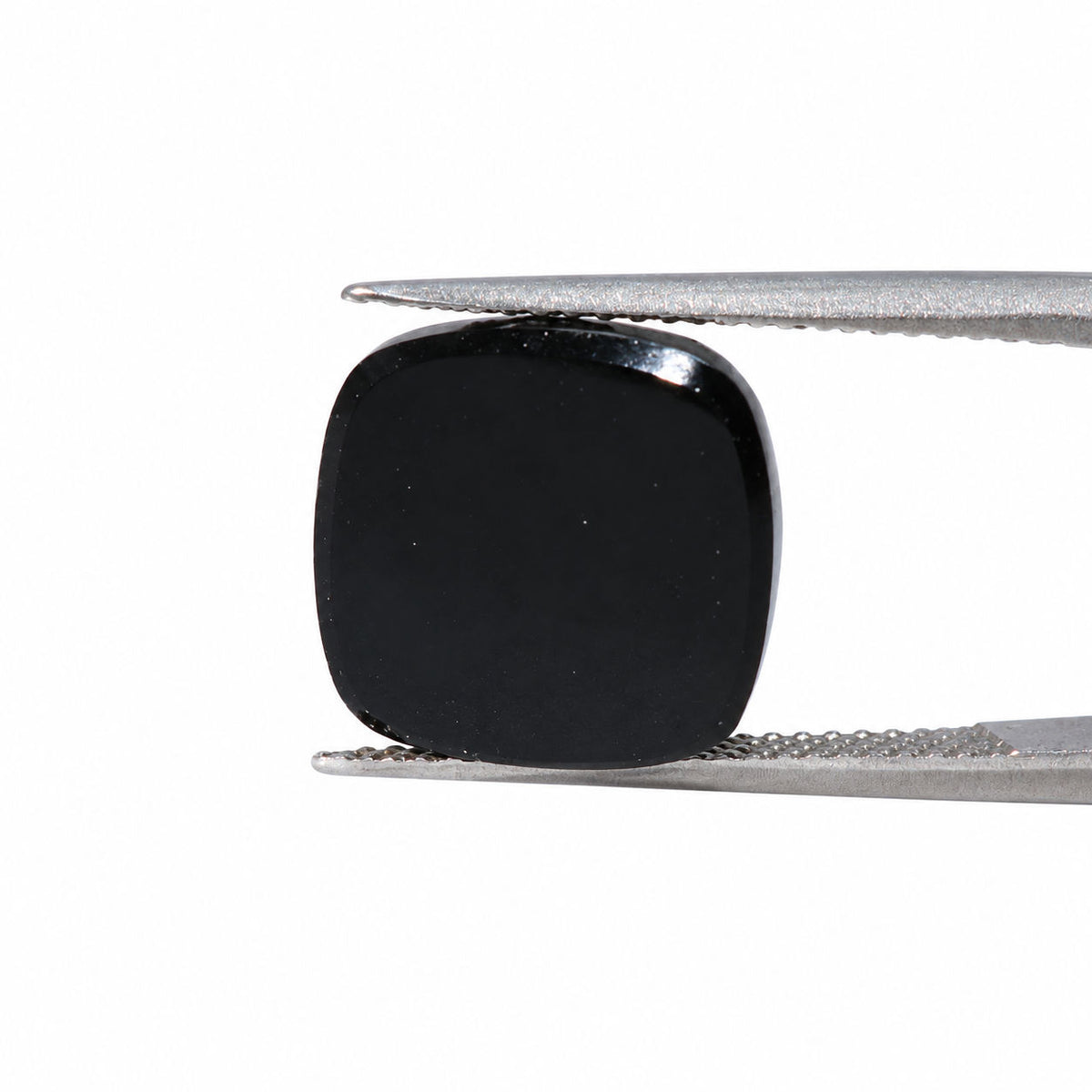 Black Spinel Rose Cutting Cushion Faceted Cab