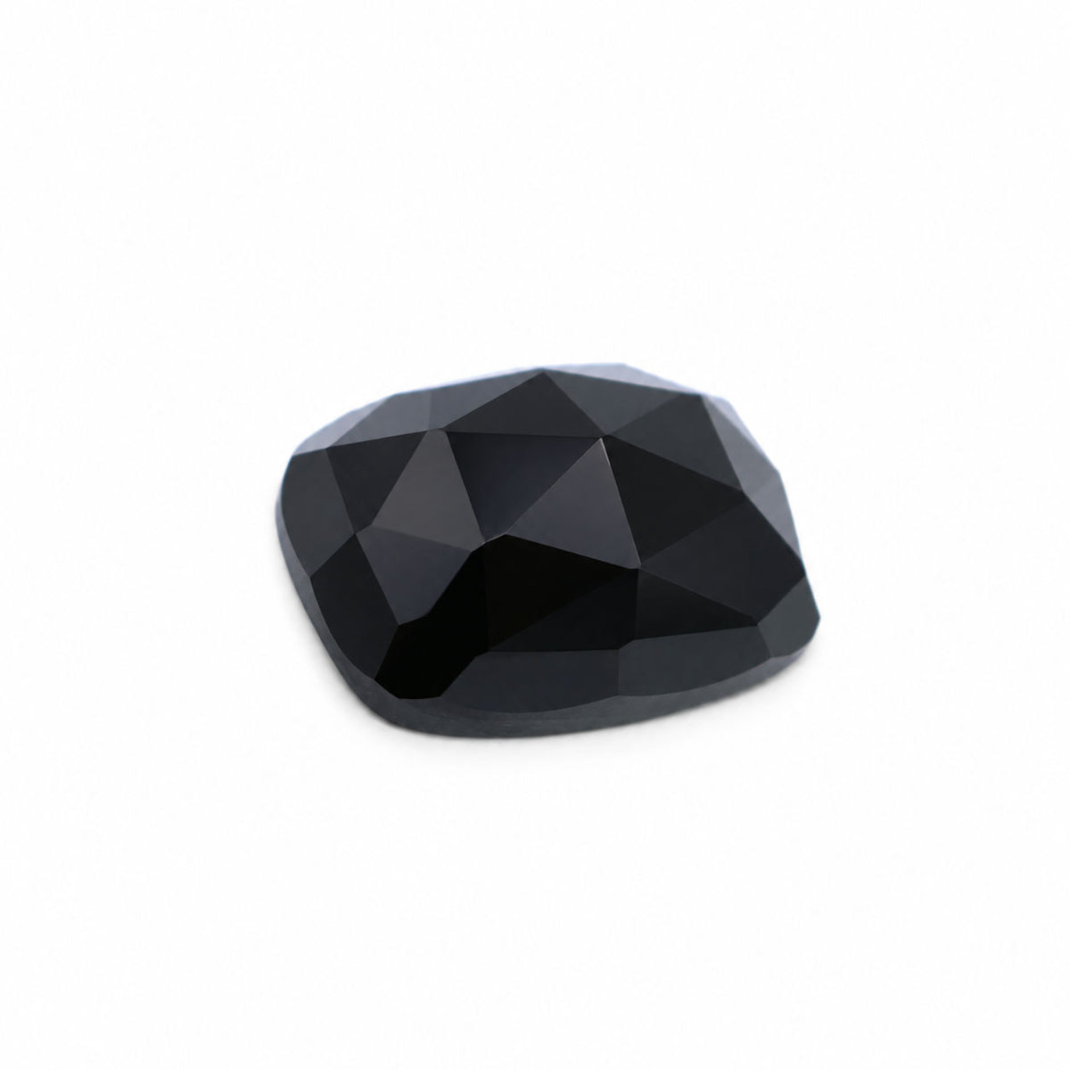 Black Spinel Rose Cutting Elongated Cushion Faceted Cab