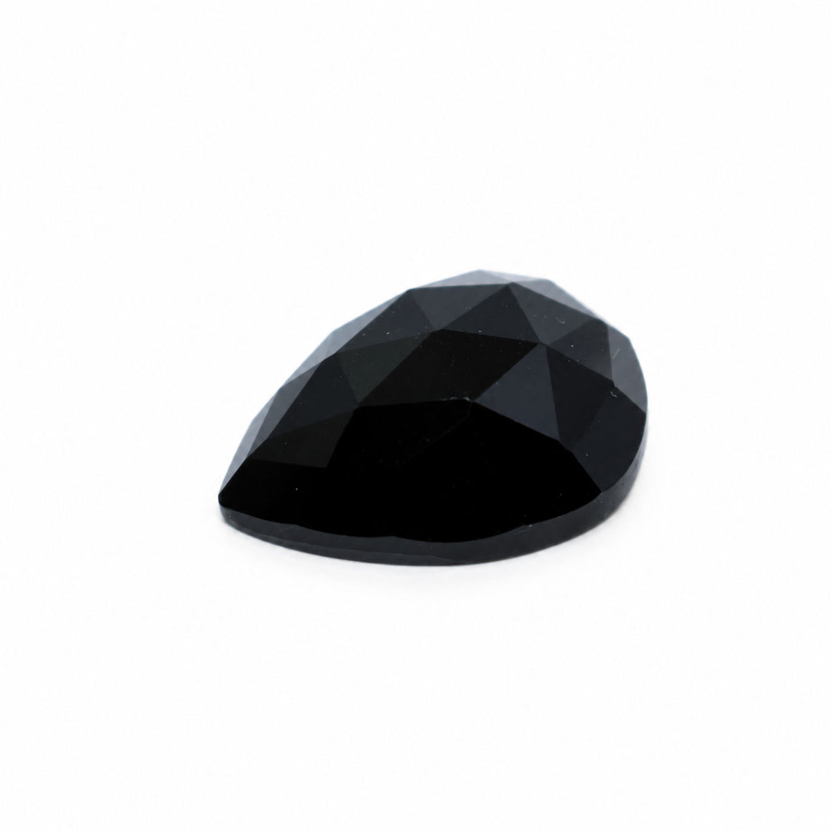 Black Spinel Rose Cutting Pear Faceted Cab