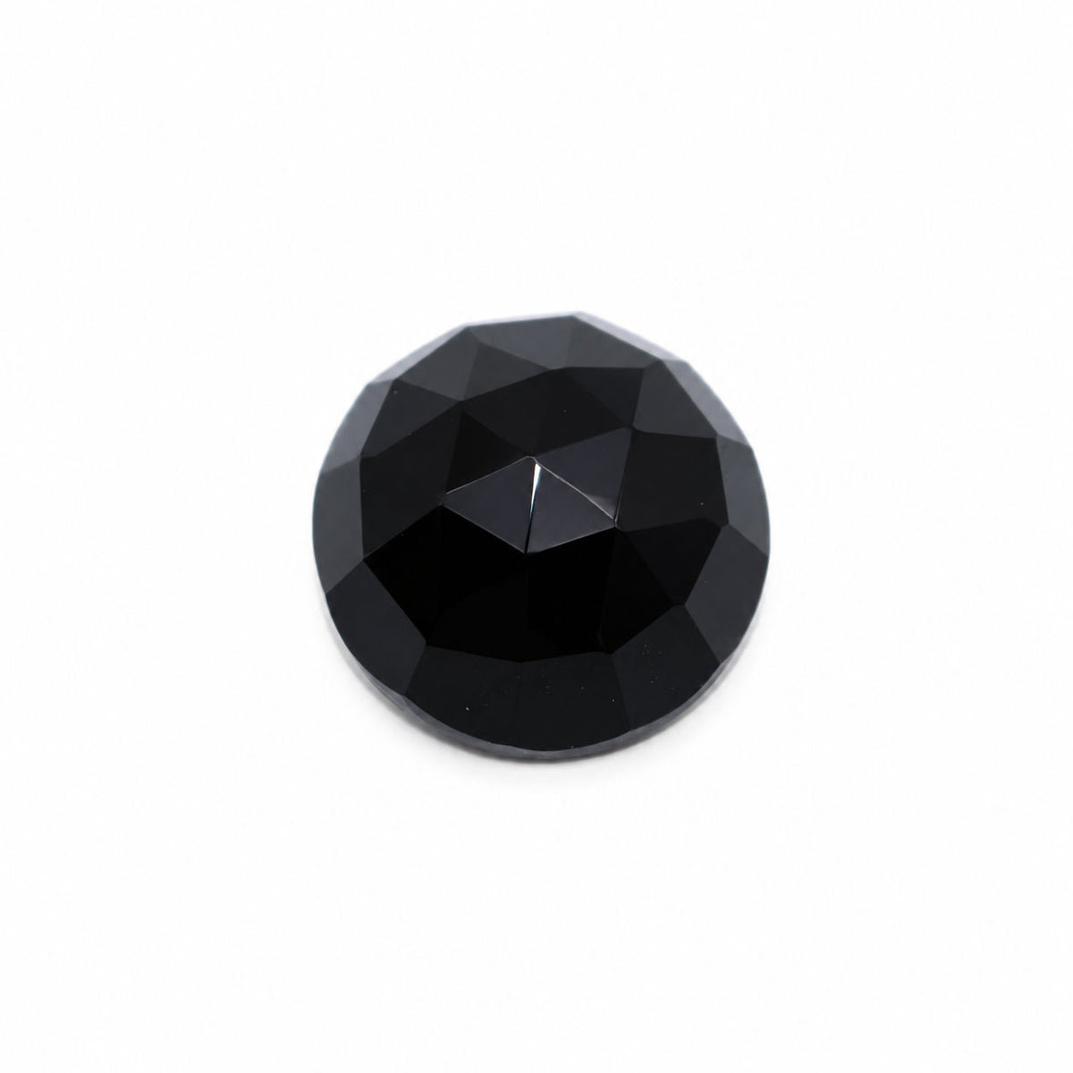 Black Spinel Rose Cutting Round Faceted Cab