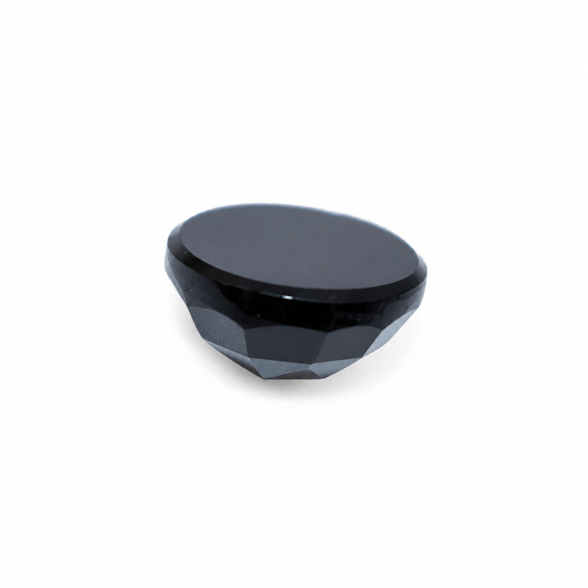 Black Spinel Rose Cutting Round Faceted Cab