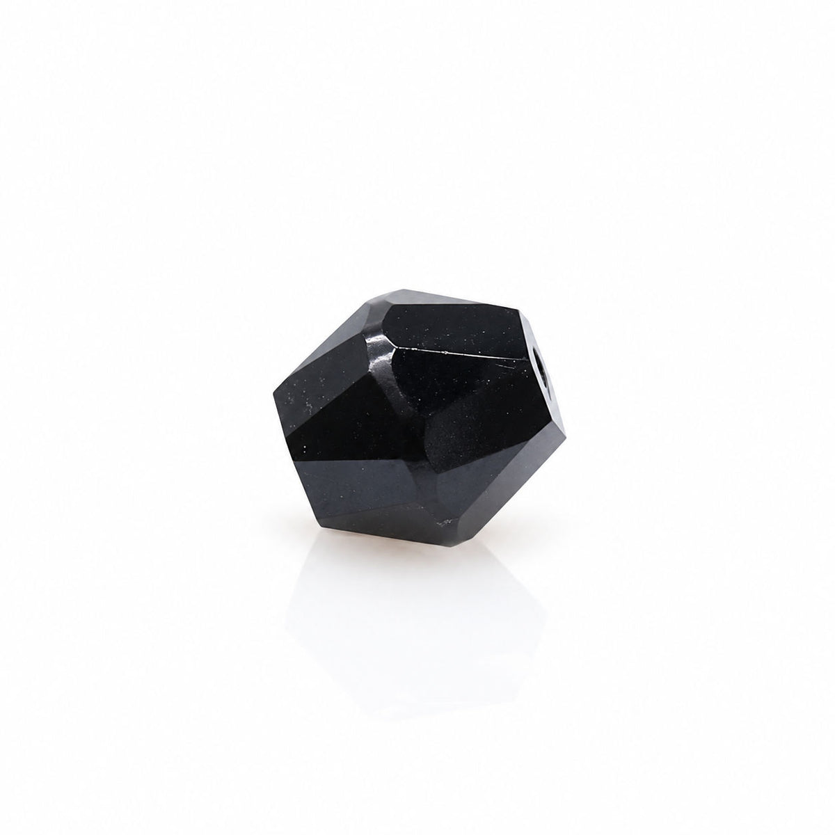 Black Spinel Bicone Faceted (Full Drill)