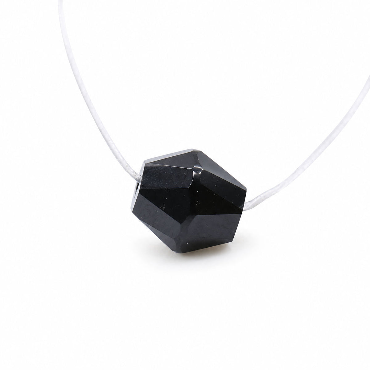 Black Spinel Bicone Faceted (Full Drill)