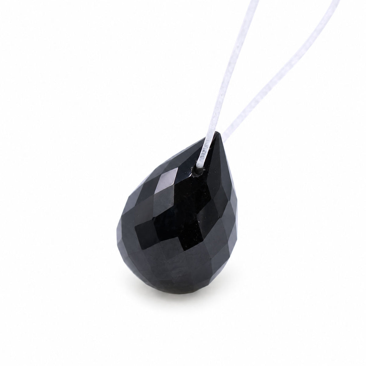 Black Spinel Drops Briolette (Side Drill)