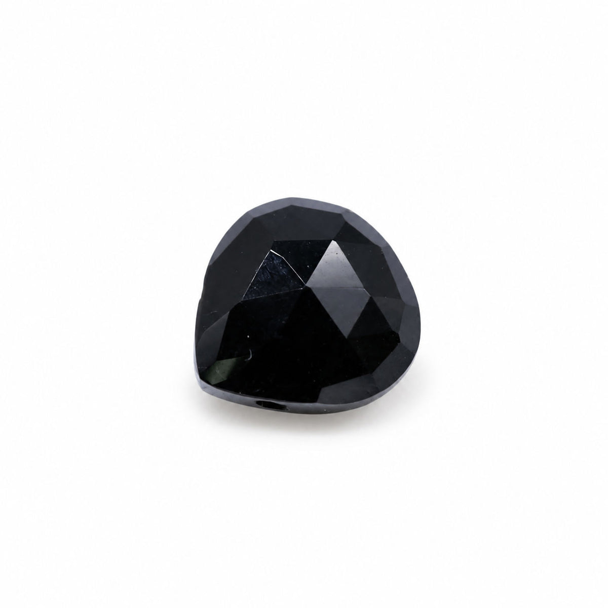 Black Spinel Heart Shape Briolette (Tabeez) (Side Drill)