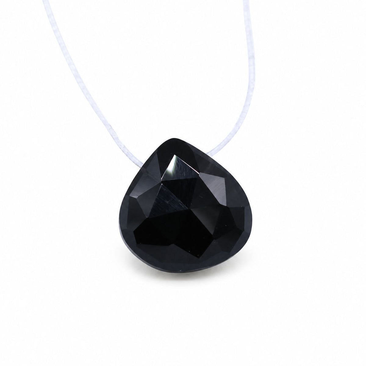 Black Spinel Heart Shape Briolette (Tabeez) (Side Drill)