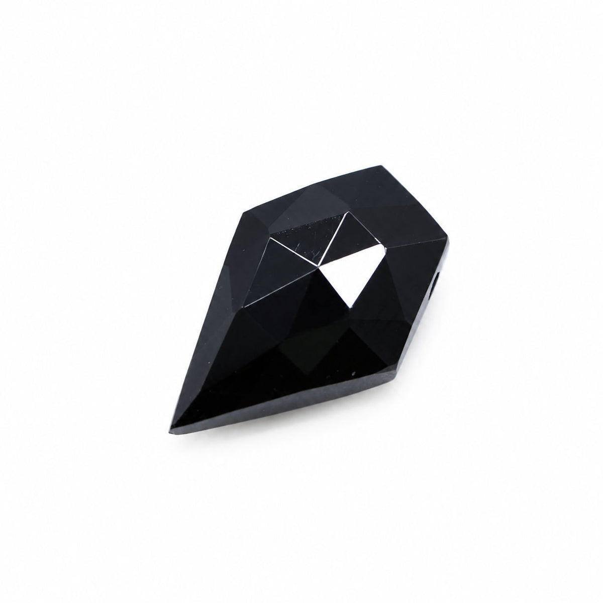 Black Spinel Kite Faceted (Side Drill)