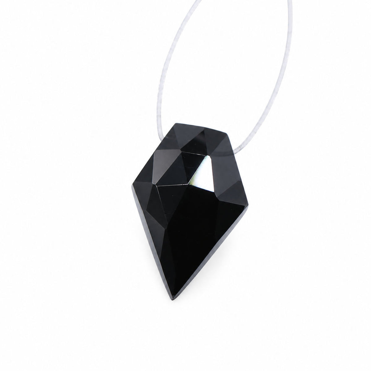 Black Spinel Kite Faceted (Side Drill)