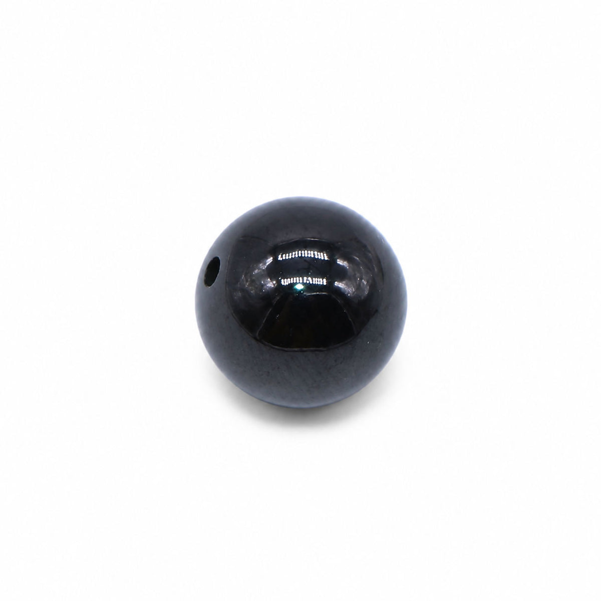Black Spinel Smooth Round Balls (Half Drill)