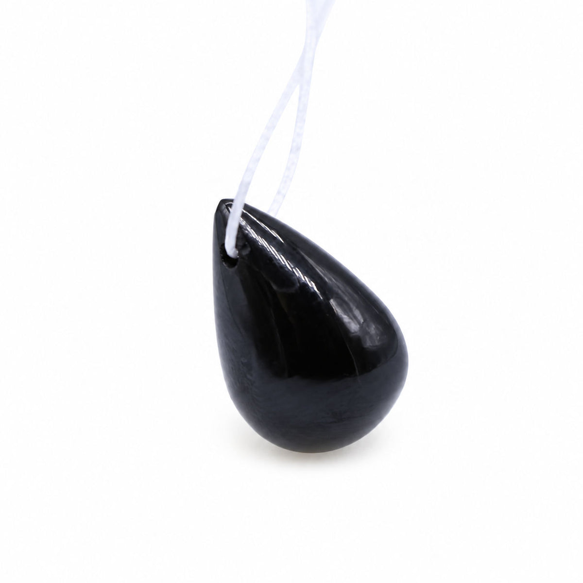 Black Spinel Smooth Drops Briolette (Side Drill)
