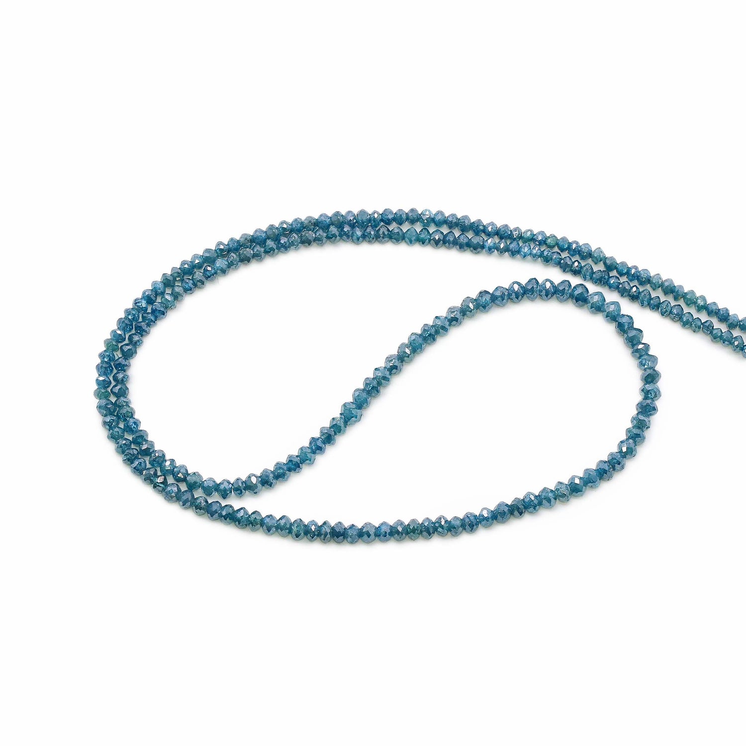 Blue Diamond 1.50mm to 2.50mm Rondelle Faceted Beads (14 Inch)