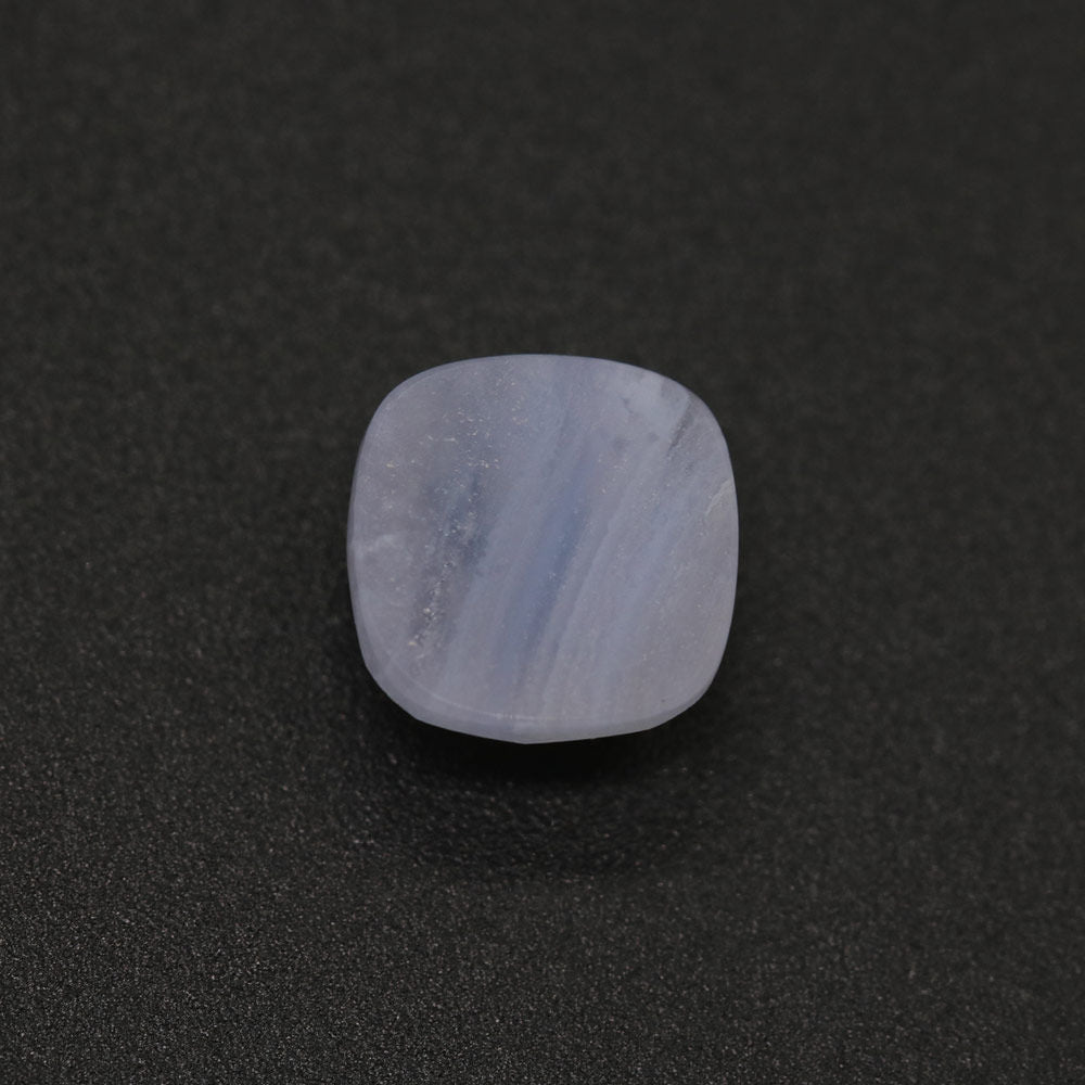 Blue Lace Agate Checker Cut Cushion Faceted Cab