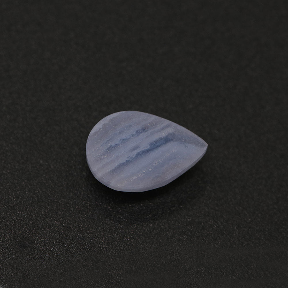 Blue Lace Agate Checker Cutting Pear Faceted Cab
