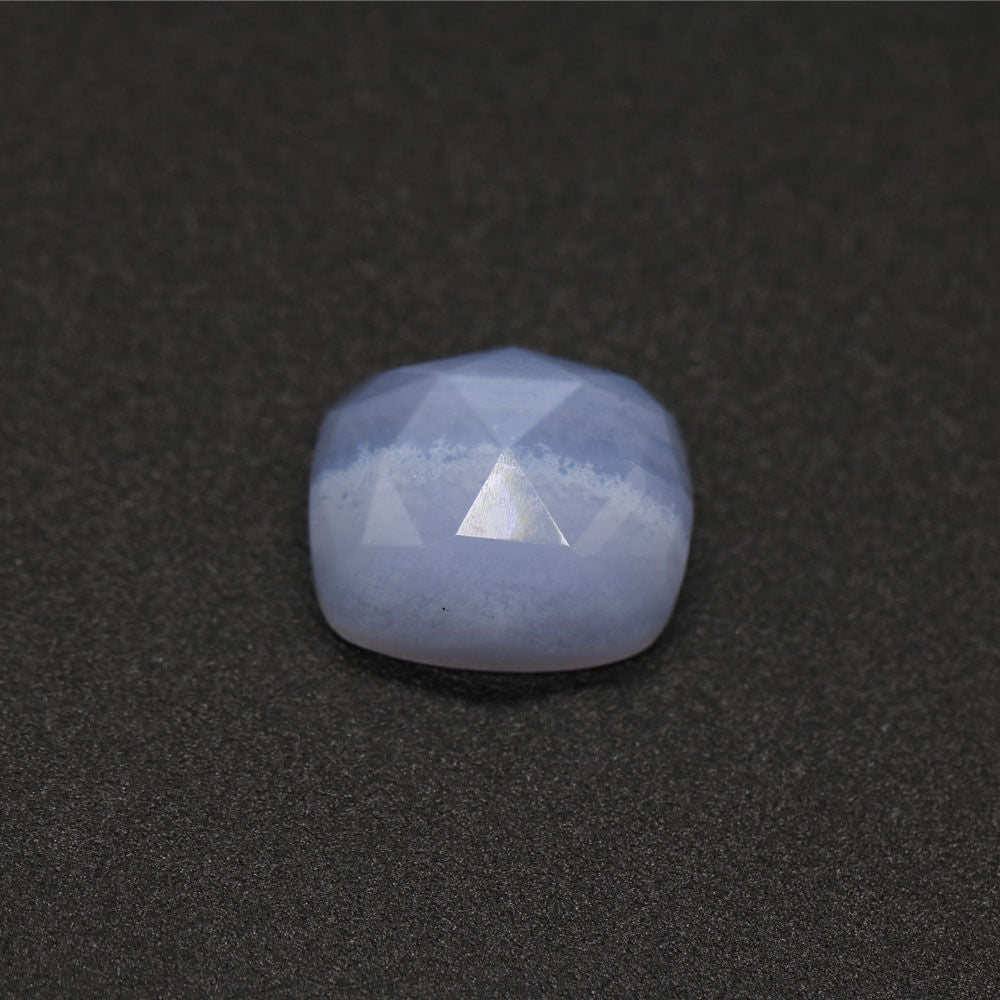 Blue Lace Agate Rose Cutting Elongated Cushion Faceted Cab