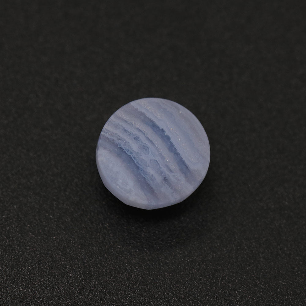 Blue Lace Agate Rose Cut Round Faceted Cab