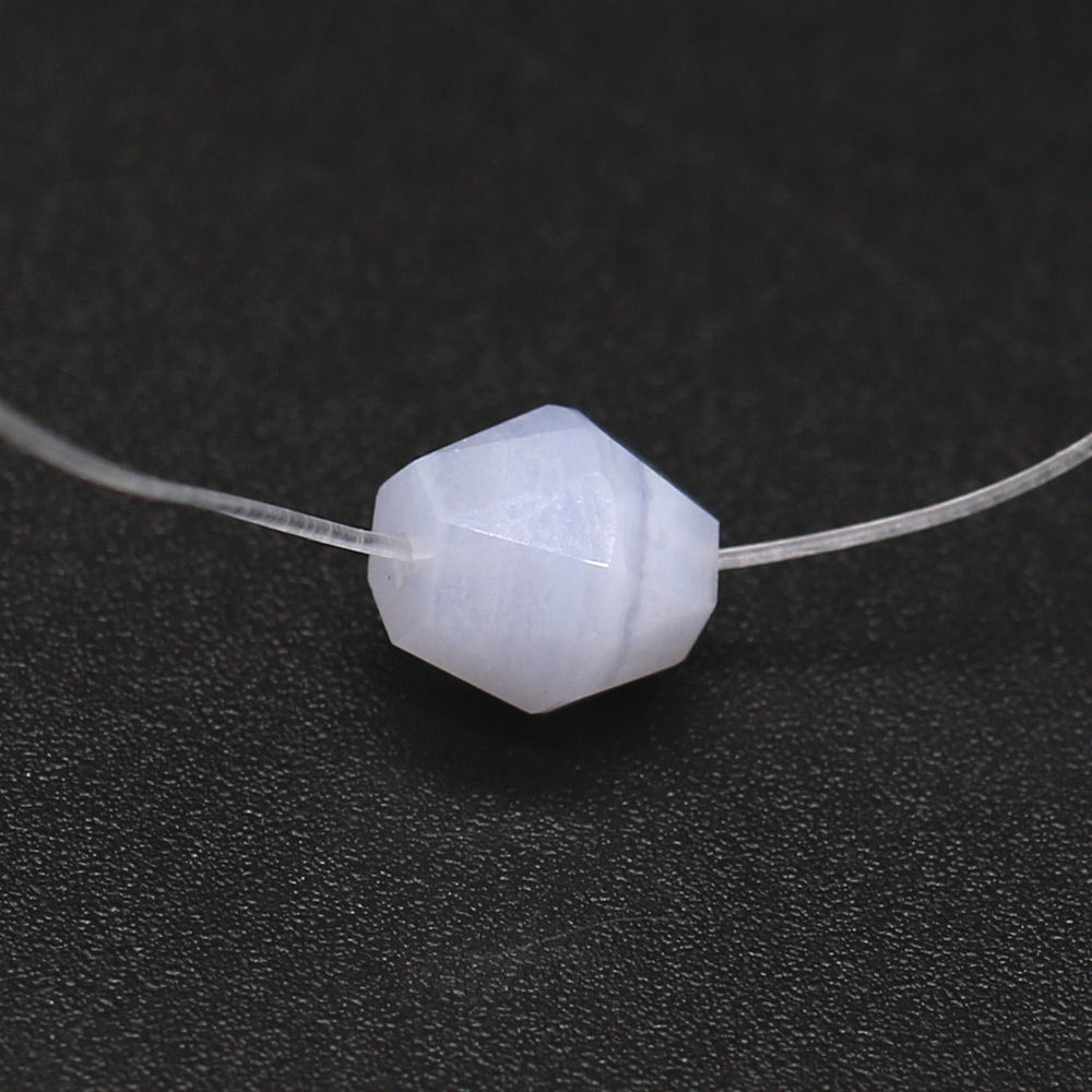 Blue Lace Agate Bicone Faceted (Full Drill)