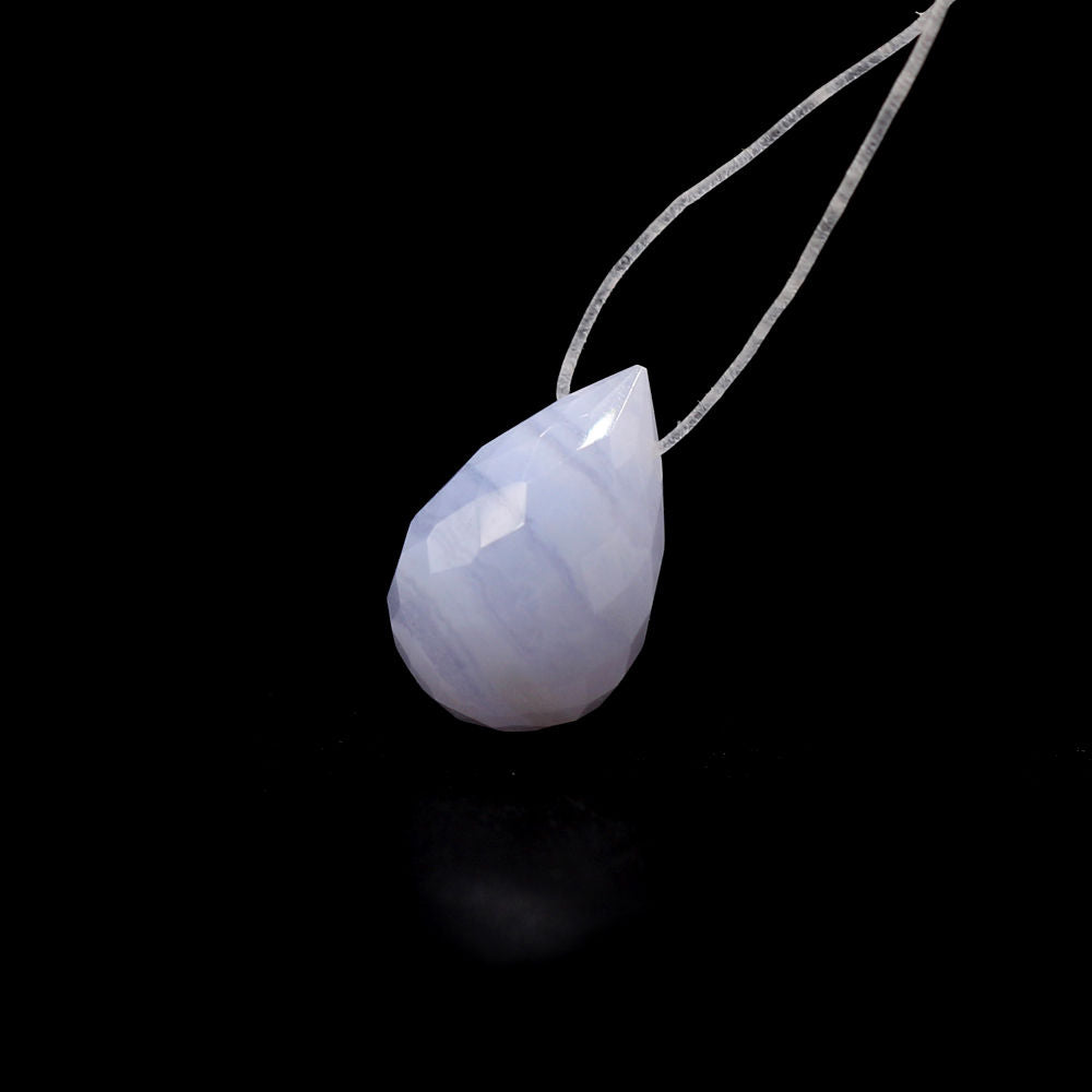 Blue Lace Agate Drops Briolette (Side Drill)