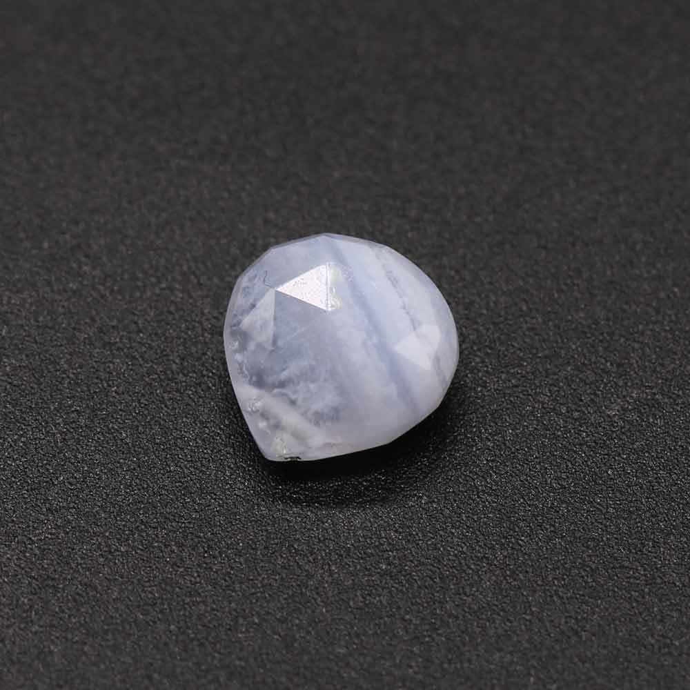 Blue Lace Agate Heart Shape Briolette (Tabeez) (Side Drill)