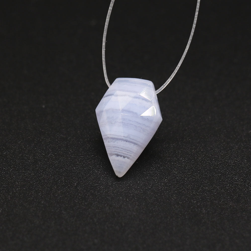 Blue Lace Agate Kite Faceted (Side Drill)