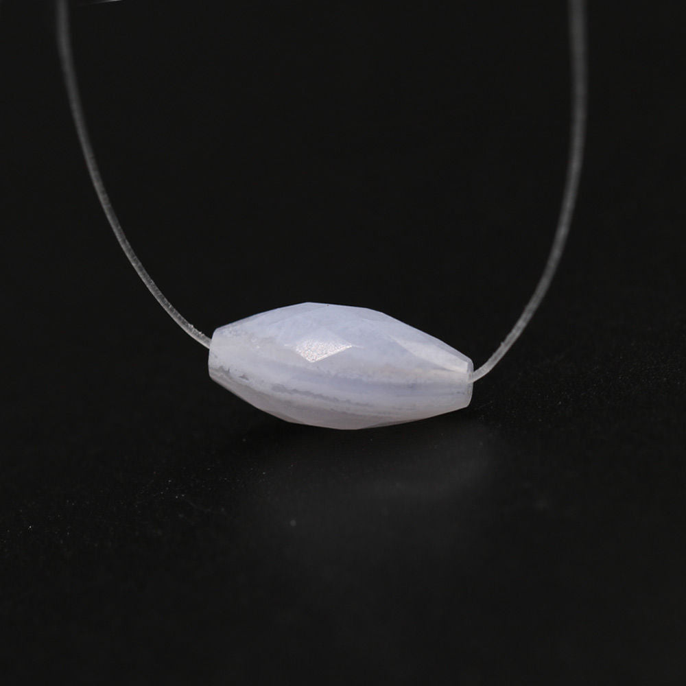 Blue Lace Agate Rice Faceted (Full Drill)