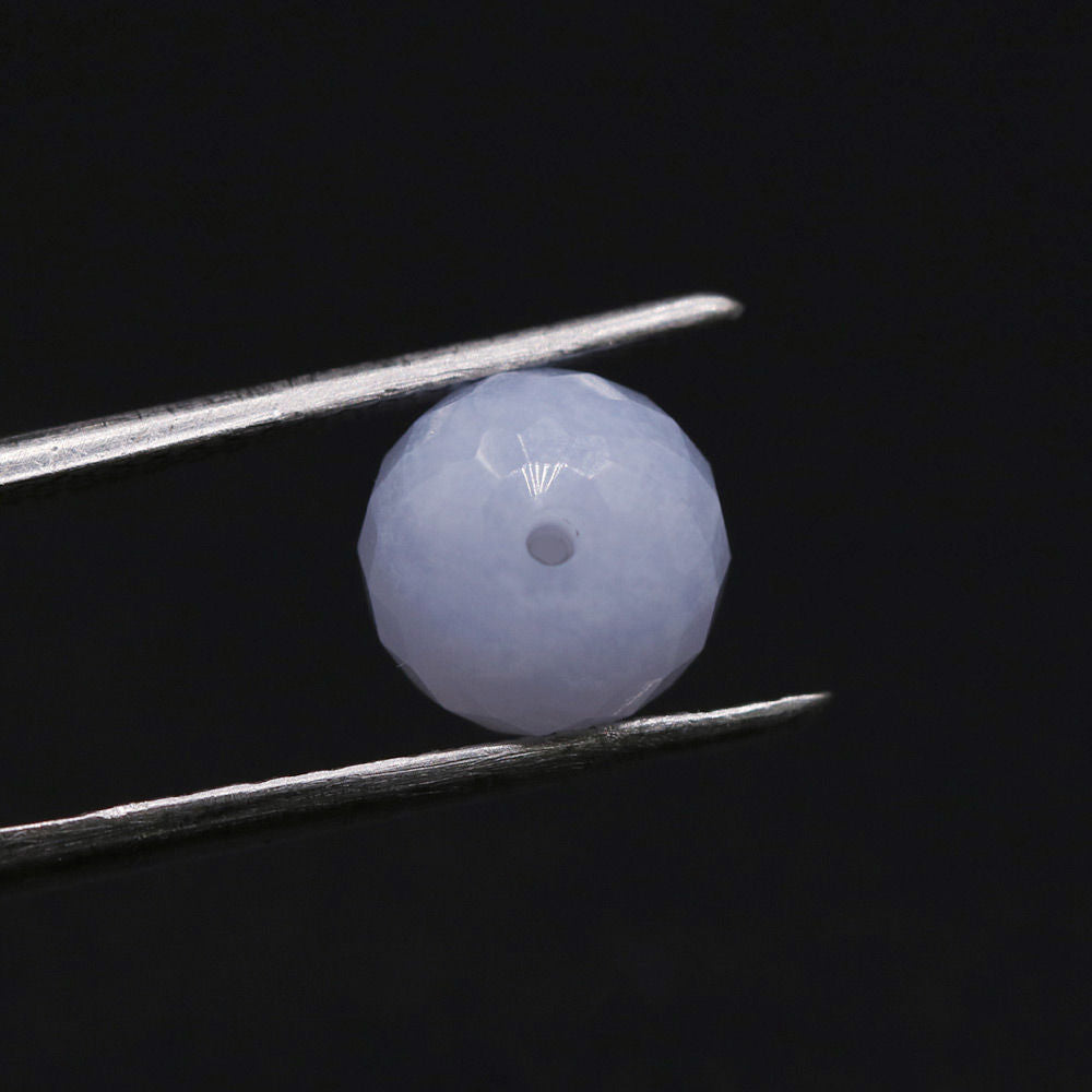 Blue Lace Agate Faceted Round Balls (Half Drill)