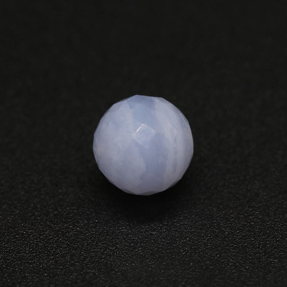 Blue Lace Agate Faceted Round Balls (Half Drill)