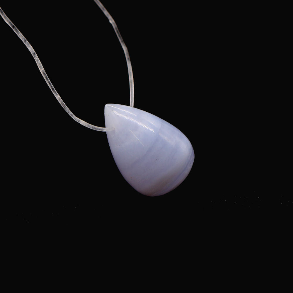 Blue Lace Agate Smooth Drops Briolette (Side Drill)