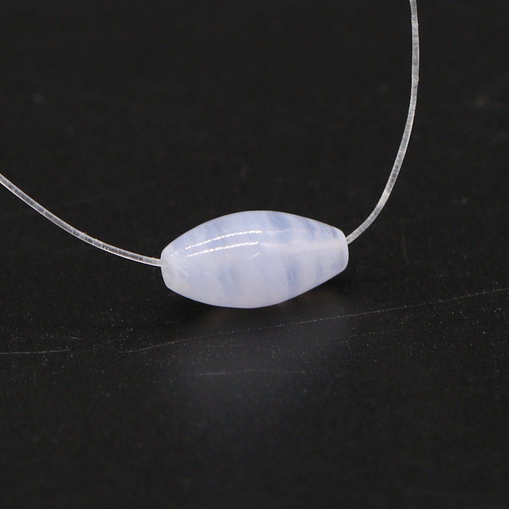 Blue Lace Agate Smooth Rice (Full Drill)