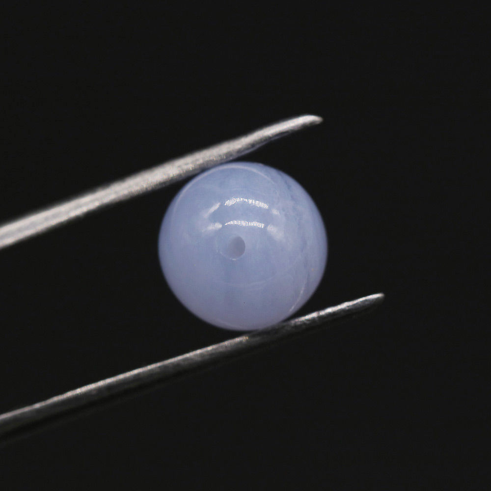 Blue Lace Agate Smooth Round Balls (Half Drill)