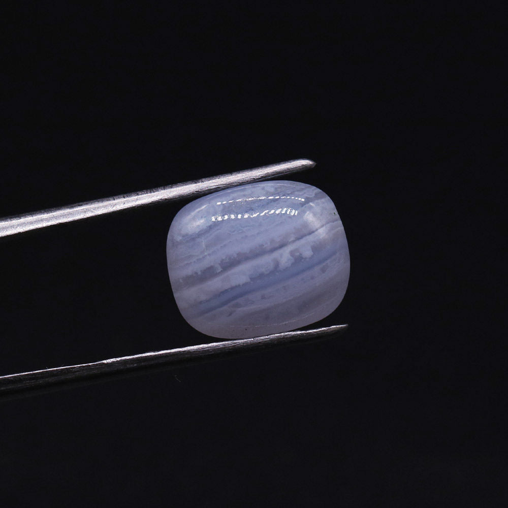 Blue Lace Agate Smooth Elongated Cushion Briolette