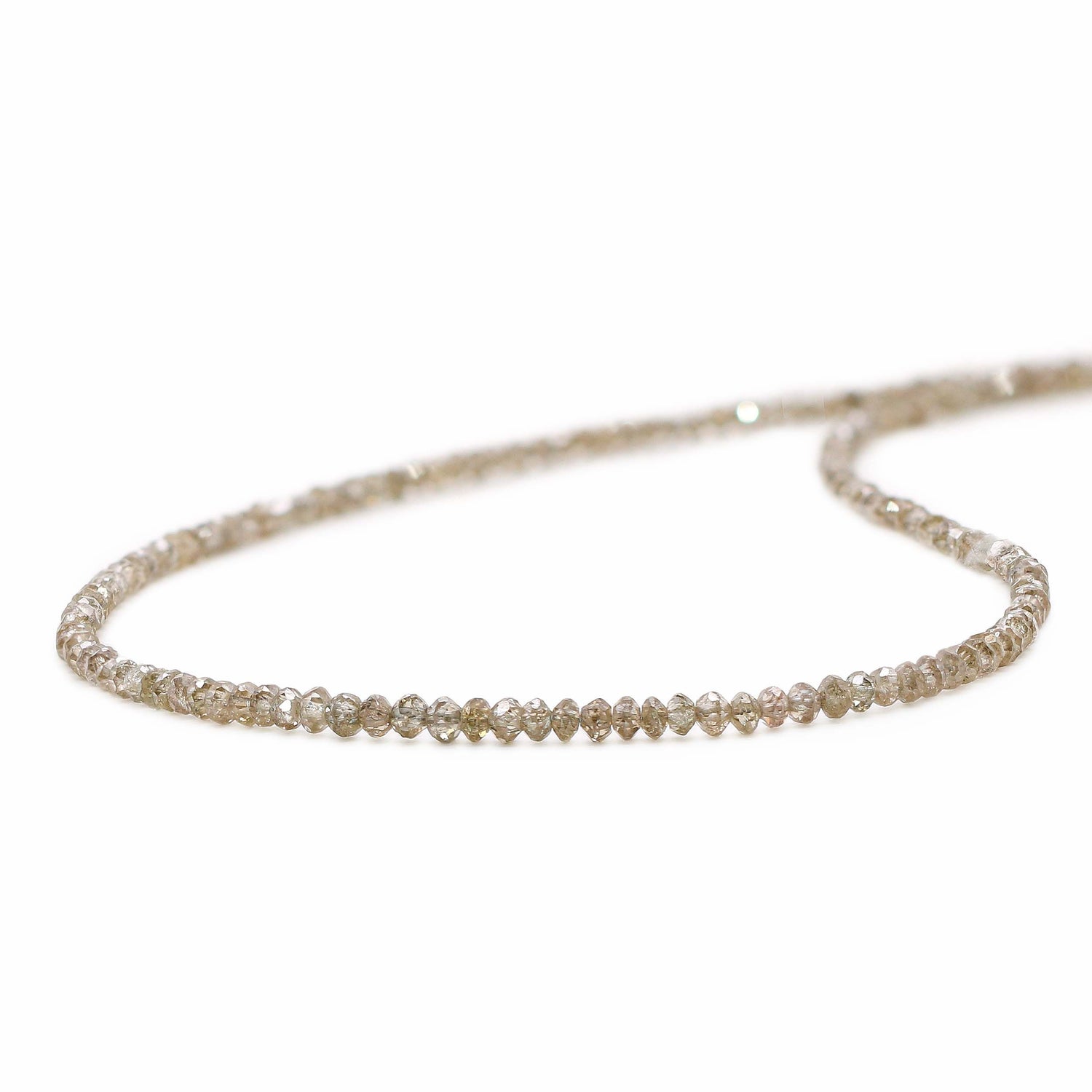 Light Brown Diamond 1.50mm to 2.50mm Rondelle Faceted Beads (16 Inch)