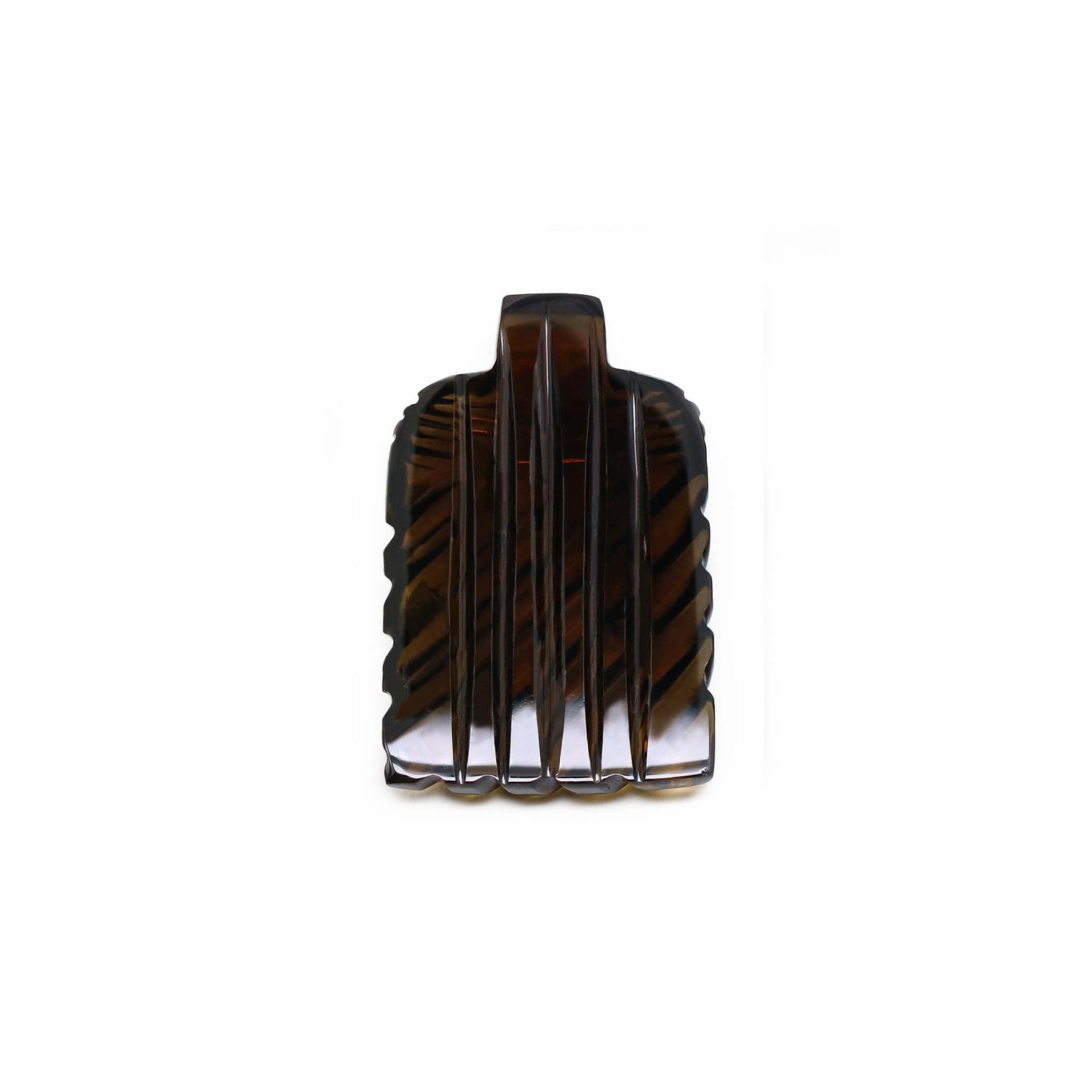 Brown Tourmaline 26.50x16.50mm Carved Fancy Slice