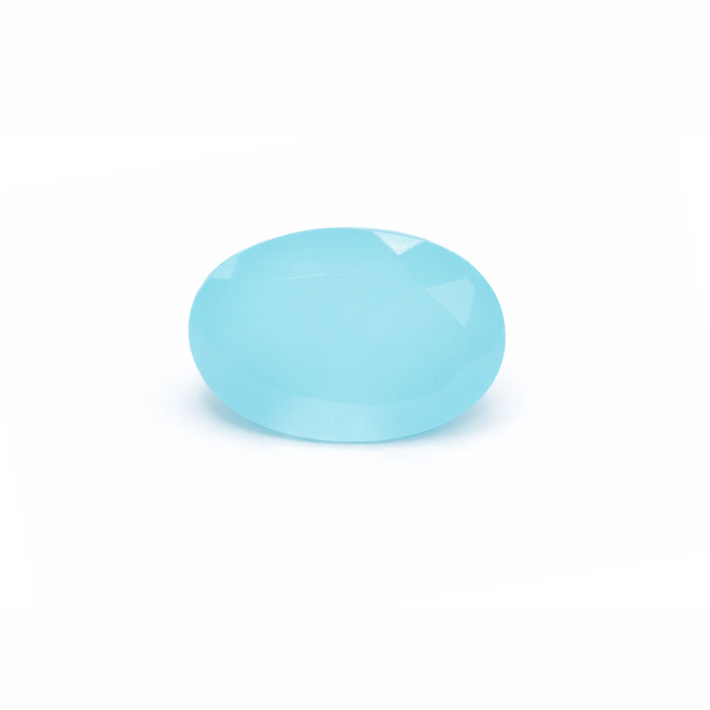 Aqua Chalcedony Oval Faceted