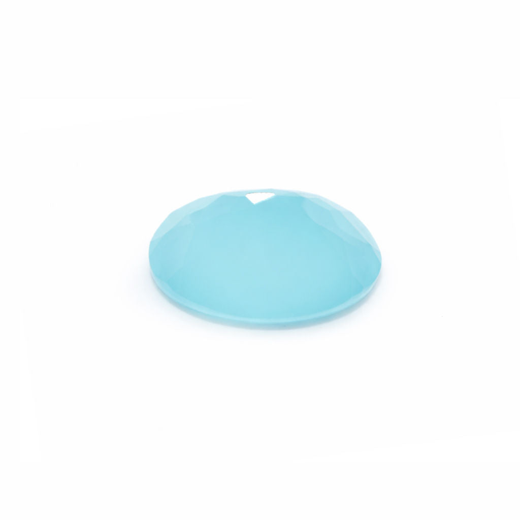 Aqua Chalcedony Oval Faceted