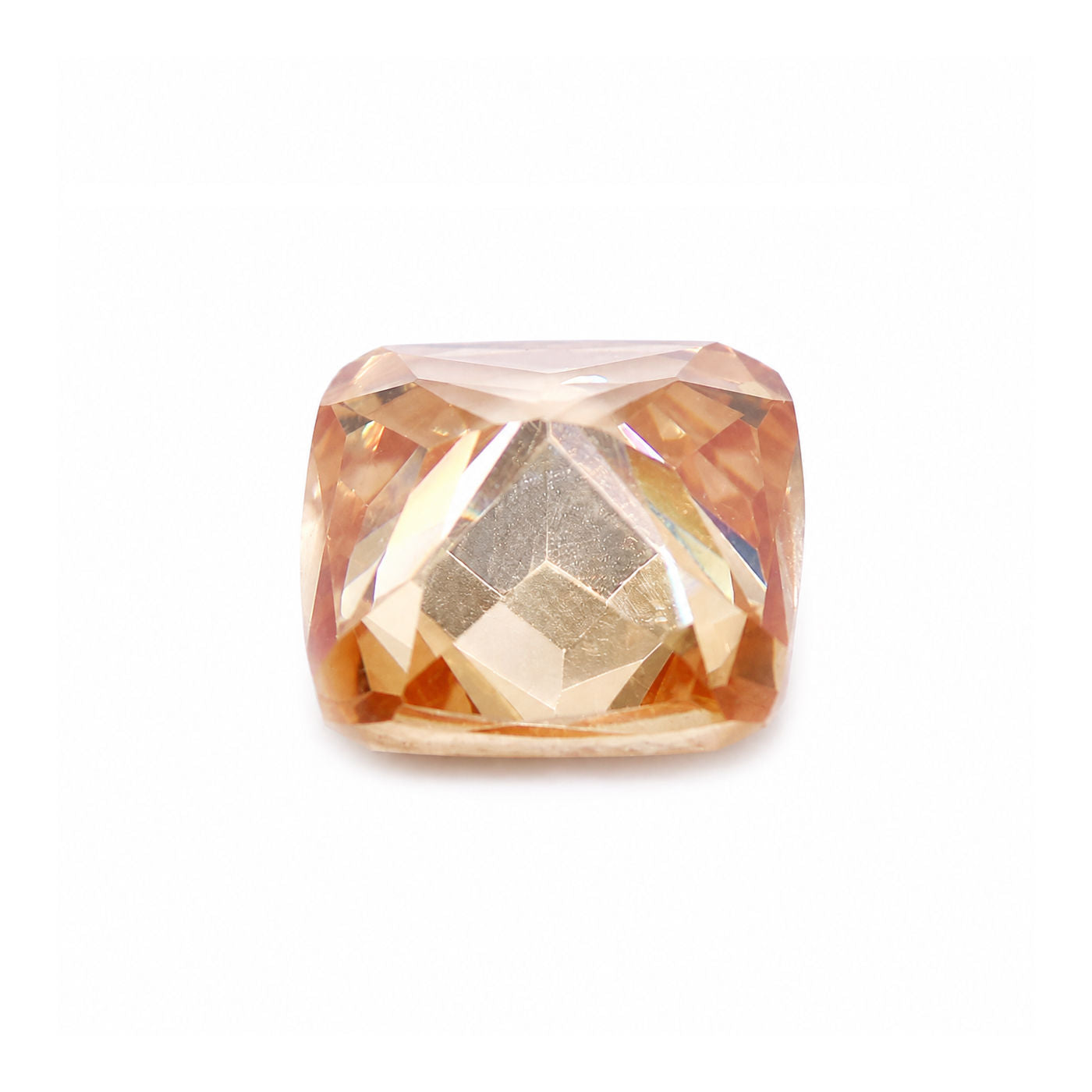 Cubic Zirconia (Champagne Color) Cushion Faceted