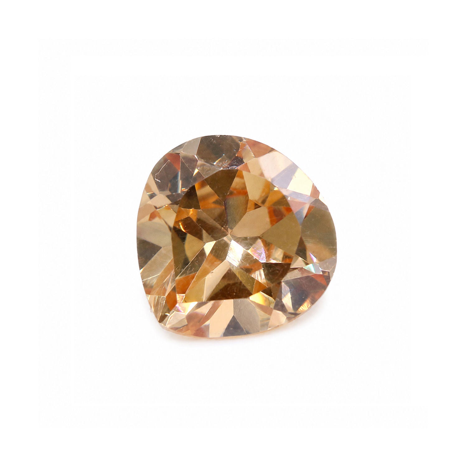 Cubic Zirconia (Champagne Color) Heart Shape Faceted