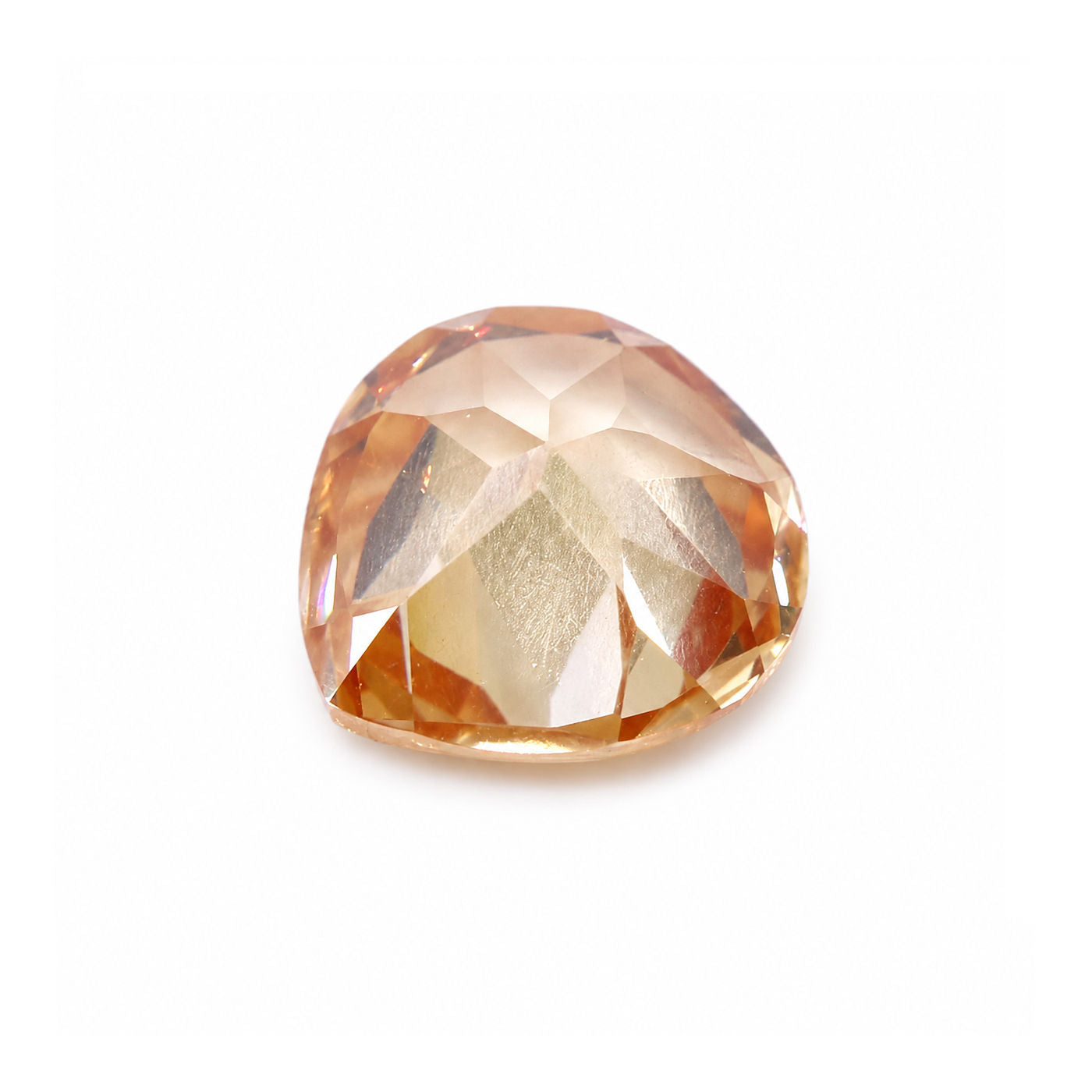 Cubic Zirconia (Champagne Color) Heart Shape Faceted