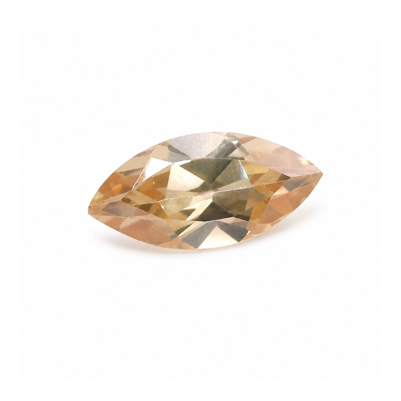 Cubic Zirconia (Champagne Color) Marquise Faceted
