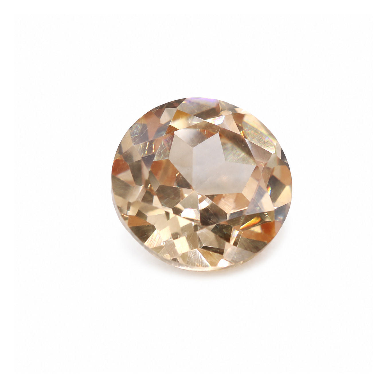 Cubic Zirconia (Champagne Color) Round Faceted