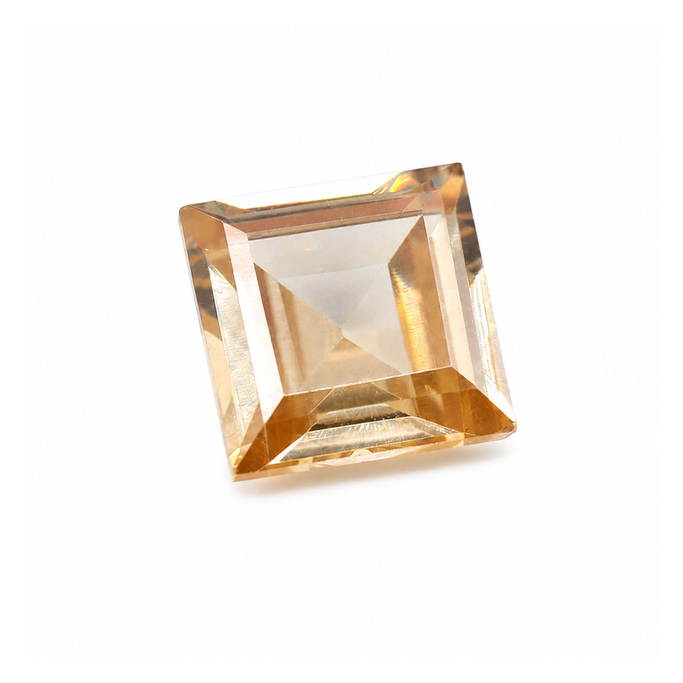 Cubic Zirconia (Champagne Color) Square Faceted