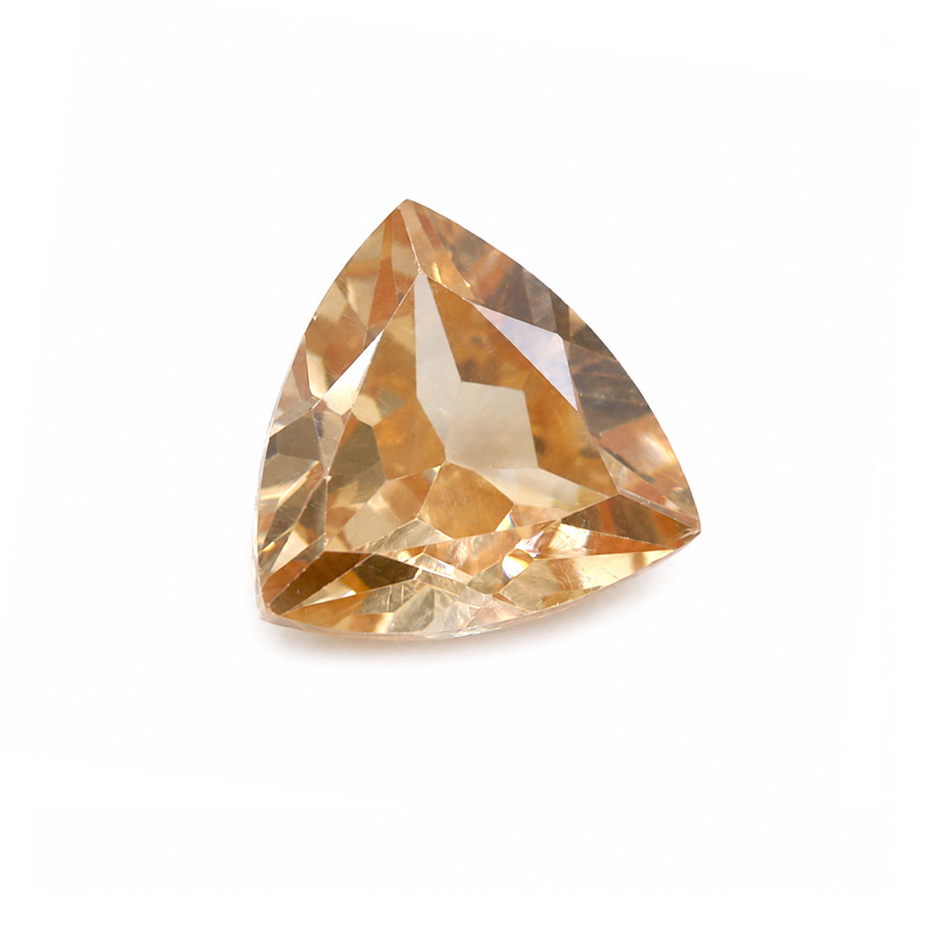 Cubic Zirconia (Champagne Color) Trillion Faceted