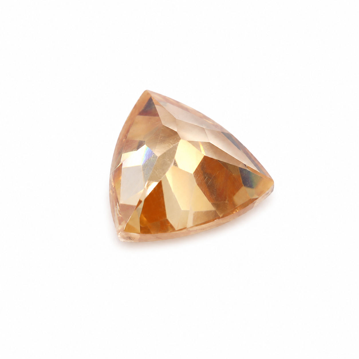 Cubic Zirconia (Champagne Color) Trillion Faceted